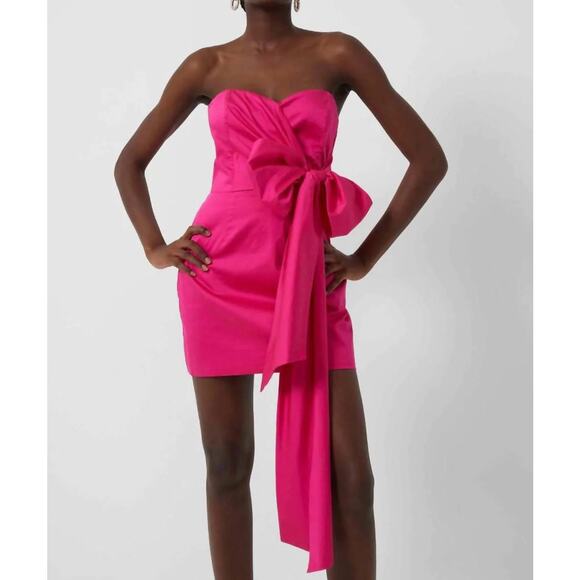 French Connection Dresses & Skirts - French Connection FLORIDA SUMMER Strapless Bow Front Mini Dress Pink 10 NWT $158